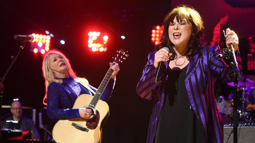 NEW YORK, NEW YORK - MARCH 07: Nancy Wilson (L) and Ann Wilson of Heart performs onstage during the Third Annual Love Rocks NYC Benefit Concert for God's Love We Deliver on March 07, 2019 in New York City. (Photo by Jamie McCarthy/Getty Images for God’s Love we Deliver )