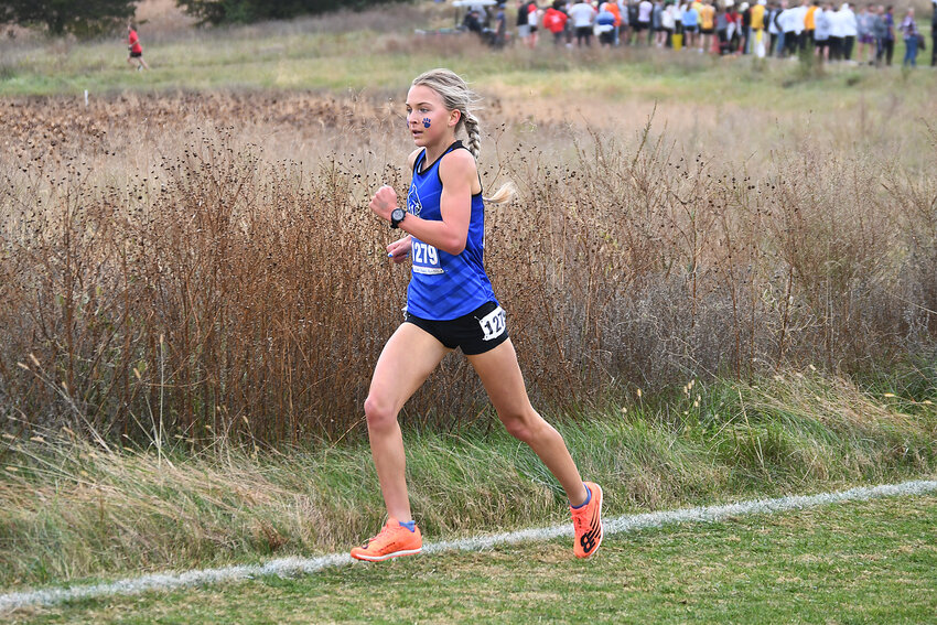 Harrisonville junior Kayleigh Norris won the Class 4 state cross country meet in Columbia this fall. She became the program’s first girls state champion. Last spring, she also won a state title in the 1,600-meter run and finished second in the 800 and 3,200-meter runs at the state track and field meet.