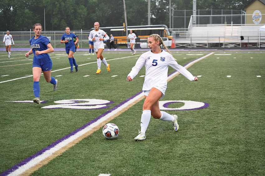 Harrisonville’s Emma Bagby (5) will be one of a few upperclassmen on this year’s girls soccer team. The Lady Wildcats open play Tuesday at home.