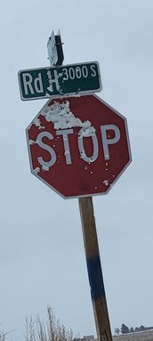 This stop sign and the attached road signs on Grant County Road 14 and H is riddled with bullet holes. Vandalism and theft of traffic signs has increased in the county over the last three months. Those responsible could face misdemeanor and even felony charges.