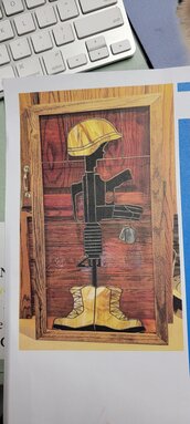 American Legion members are selling tickets for a chance at this stained glass art piece by Gail Lamberson, Ulysses. Legion members will have a booth at the fair or those interested in purchasing tickets can do so from any Legion member.