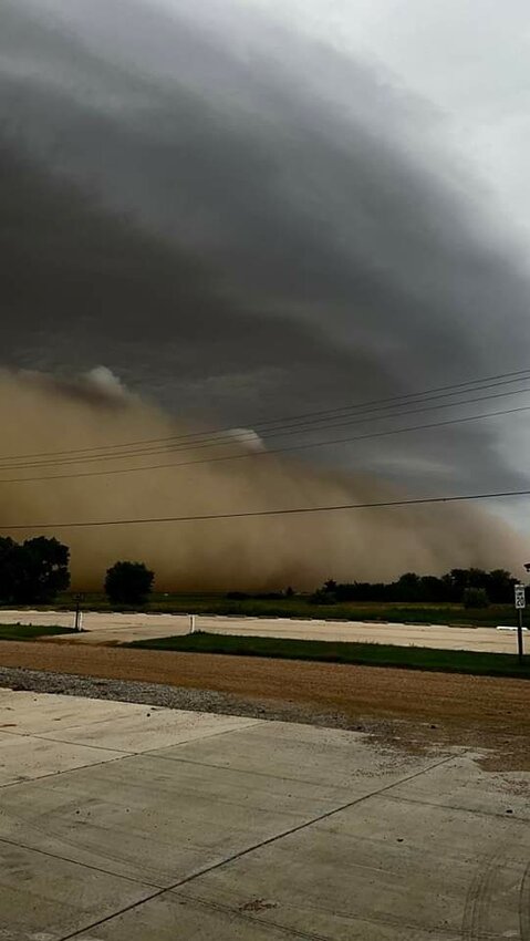 Dust storm in Ulysses June 30 captured by Cody Sams. Severe weather has been very prevalent in the area for a few weeks now.