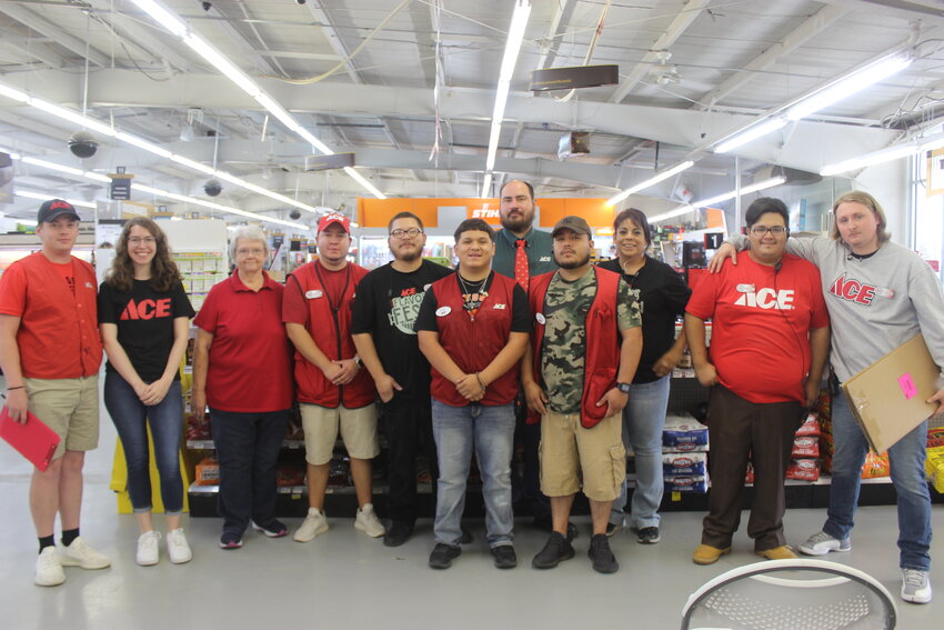 The Ace Hardware store's award winning team is ready to provide quality customer service. (Left to Right): Rodney Gregg, Sarah Brown, Dawn Grantham, George Devora, Jeremy Diaz, Ivan Salgado, Avery Meredith, Jesus Minjares, Leticia Lopez, Christian Hilty, and Dylan Farrell.