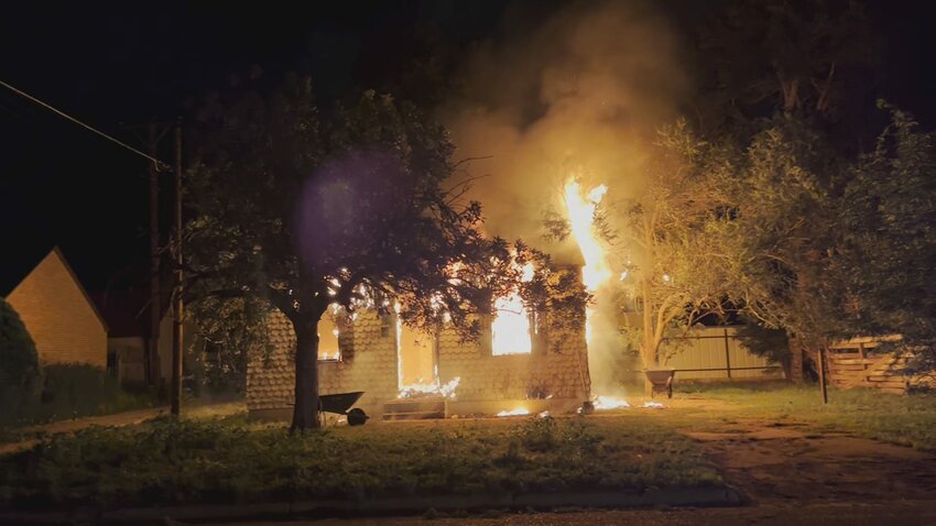 Flames took over a residence at 114 Northeast Ninth Street in Guymon last week. The home was destroyed by the blaze and had an estimated loss of $35,000. The blaze is still under investigation by Oklahoma authorities.