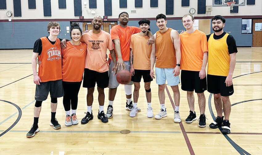 "Back In My Day" won the Town team Adult basketball league championship Sunday at Sullivan Elementary School. The team consists of players from Ulysses and Guymon and includes  Audrey Marshall, Marcale Marshall, Josiah Madrid, Kysahn Sands, Mason Hawkins, Enrique Alvidrez, Mark Arledge and Alex Sanchez. Not pictured is Amanda Langley. They beat "Ball Is Life" 61-54 to win it.