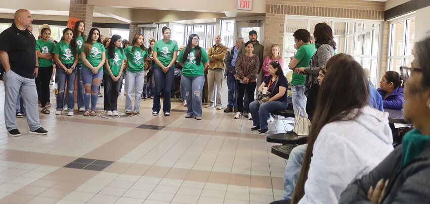 The 14 UHS seniors who will earn an associate&rsquo;s degree from Seward County Community College were honored at last week&rsquo;s Chamber Coffee.