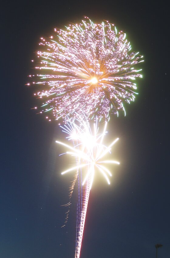 Fireworks burst over Ulysses July 4, 2024.