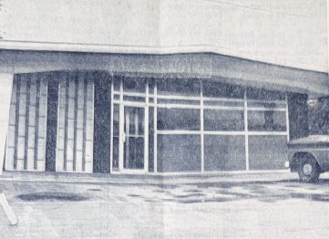 As seen in the June 3, 1965 edition of the Ulysses News: This is the front of the new popejoy construction company building on the south side of Oklahoma Avenue. offices are in the front of the steel and masonry structure  and the rest of the 40x100 foot building is shops of the road building firm.