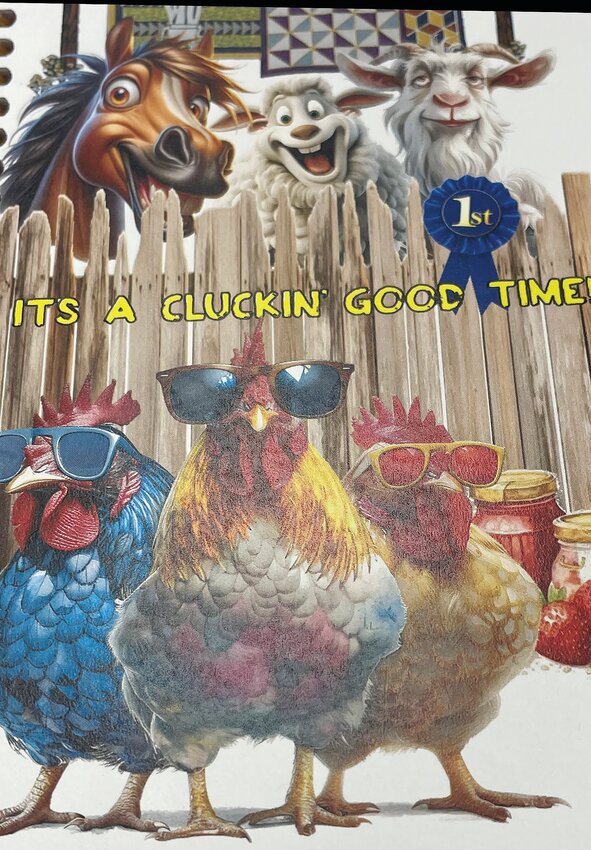 The cover of this year's Fair Book reflects the Cluckin' theme.