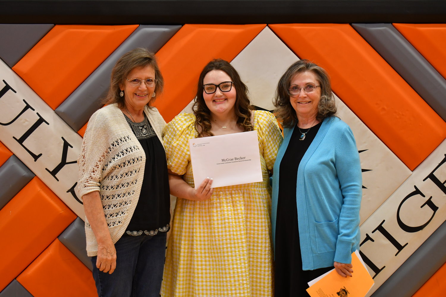 Senior Awards — McCrae Becker was given the Grant County Community Foundation Memorial Scholarship by Sue Ellen Borthwick and Judy Keusler on Friday, May 13, 2022.