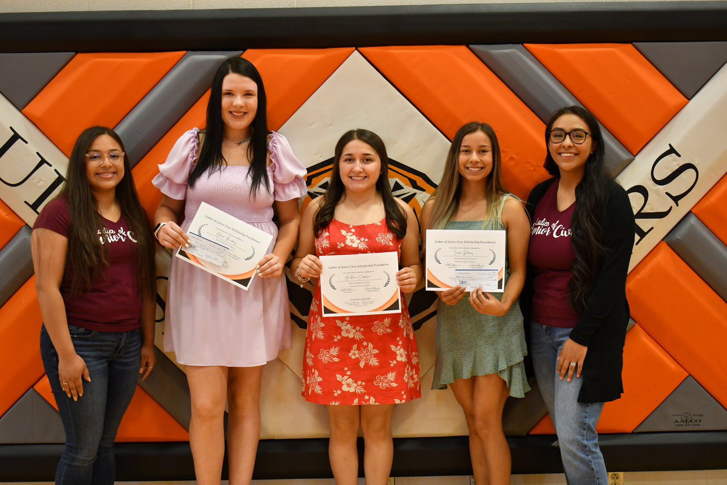 Senior Awards — Grace Murray, Valeria Carrasco, and Laura Porras were given the Ulysses Jr. Civic Scholarship for Women of Community Service from Sarah Frazee and Tonya Rodriguez on Friday, May 13, 2022.