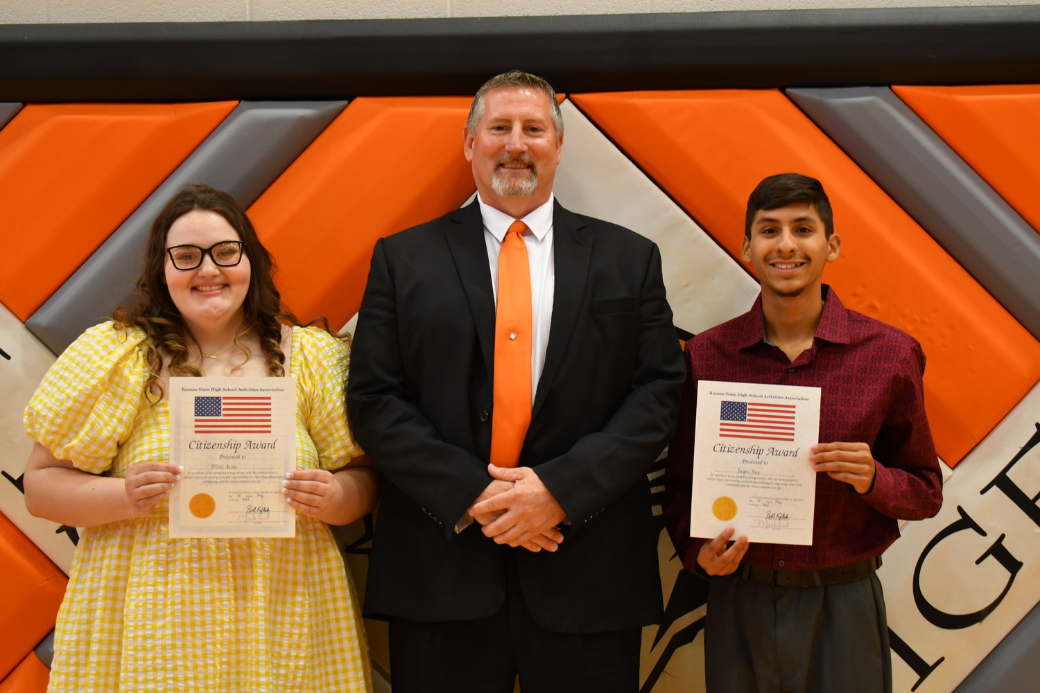 Senior Awards — McCrae Becker and Bryan Peña were given the Kansas State High School Activities Association, Inc. Scholarship from Mark Paul on Friday, May 13, 2022.