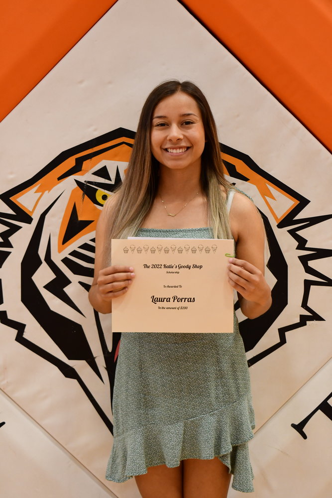 Senior Awards — Laura Porras was given the Katie's Goody Shop Scholarship on Friday, May 13, 2022.