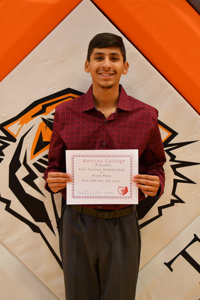 Senior Awards — Bryan Peña was given the Barclay College Full Tuition Scholarship on Friday, May 13, 2022.