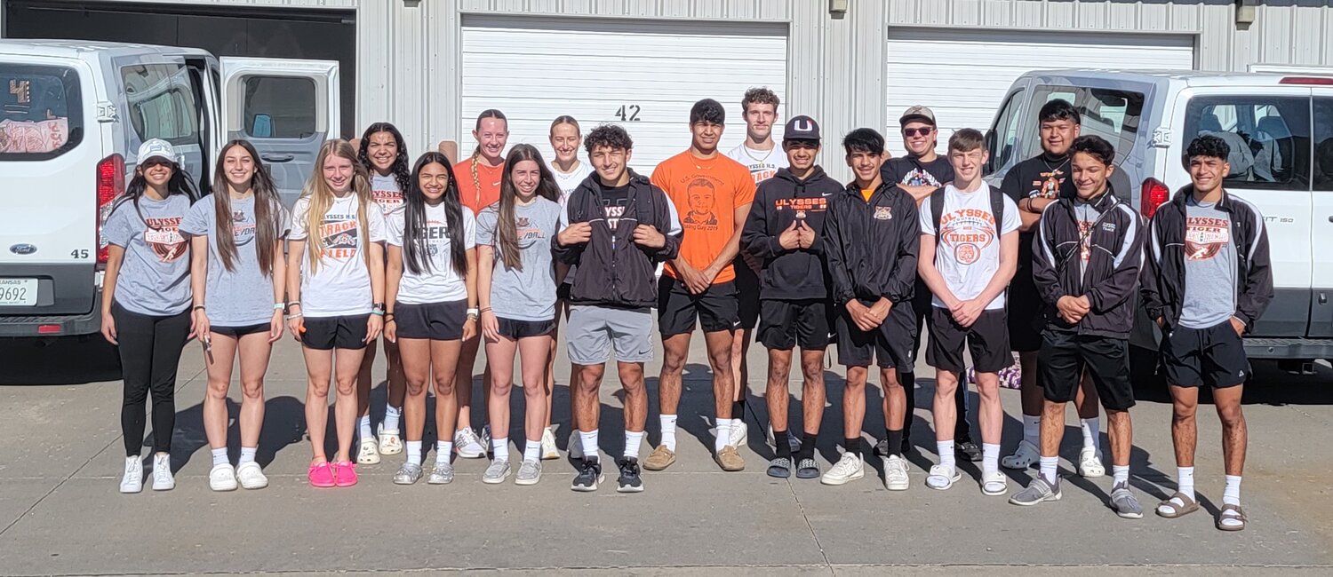 Ulysses High School athletes who qualified at Regionals to participate in State Track competition pose for a photo before leaving for State last week.