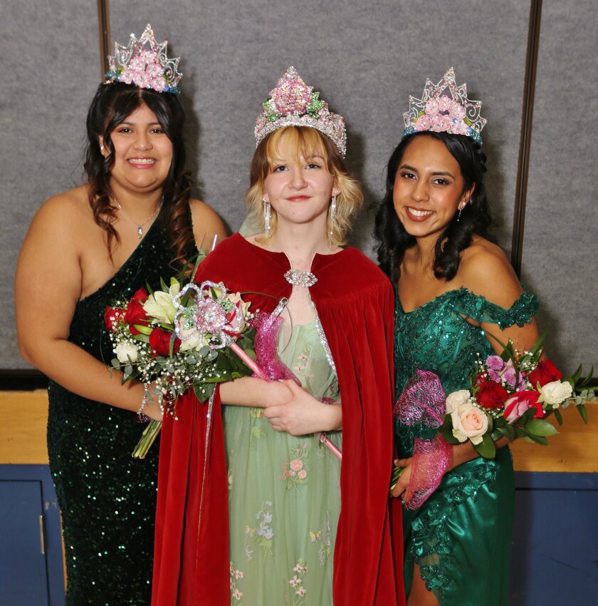 During selection festivities, the 2024 Manson Apple Blossom Festival royalty were crowned Saturday evening, January 27, at Manson High School. Left to right, Princess Liliana Narvaez, Queen Isabelle Harris, and Princess Natalee Reyna. This year’s festival, ‘Into the Wilderness,’ will be held Friday and Saturday, May 10 and 11, in downtown Manson.