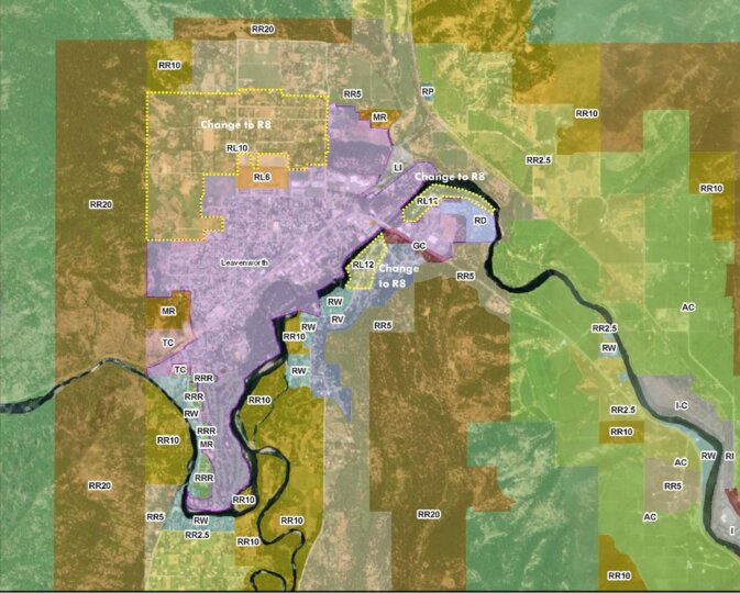 Chelan County Board of Commissioners begrudgingly voted to comply with a Growth Management Board Decision to allow housing density in Leavenworth’s Urban Growth Area (UGA).