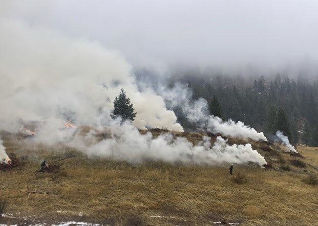 Prescribed burning operations at Martin Ranch in Number 2 Canyon, 4 miles west of Wenatchee, in November 2023.