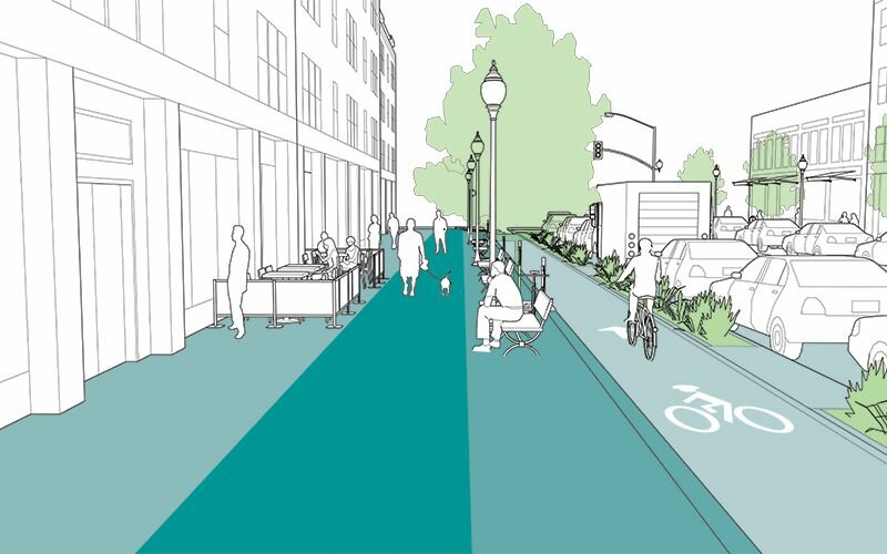 This street design is among many offered on the NACTO website.