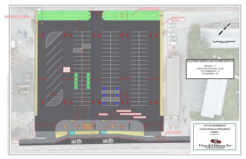 The design layout for the Glacier Lot Improvements project.