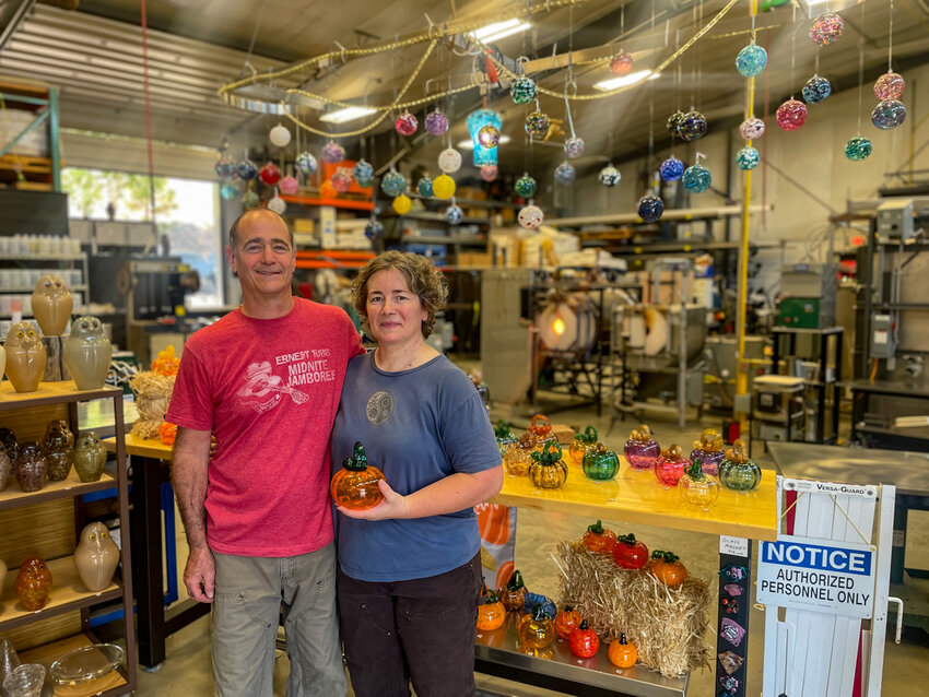 Craig Sorensen and Jori Delvo create handmade glass in their high-tech customized studio along US-2.