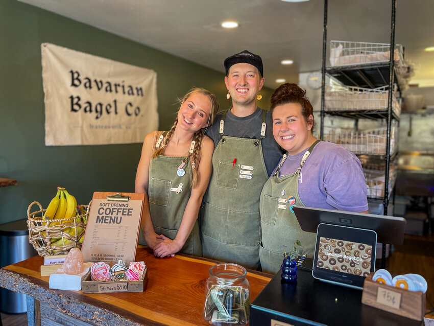 Sydney Lapinski serves an iced coffee.