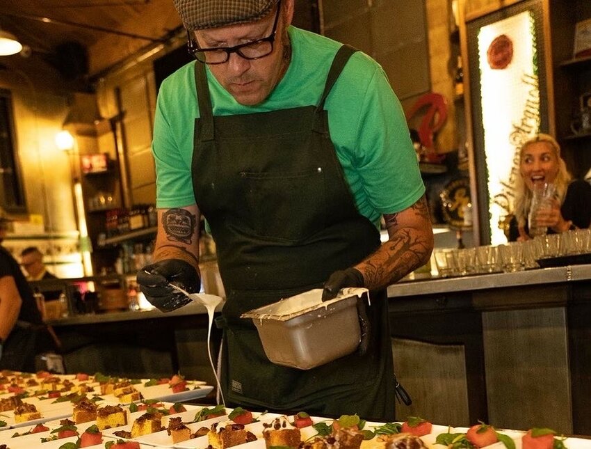 Buckshot Honey owner and chef, Dave Storm, prepares some of his signature Cascadian Barbecue.