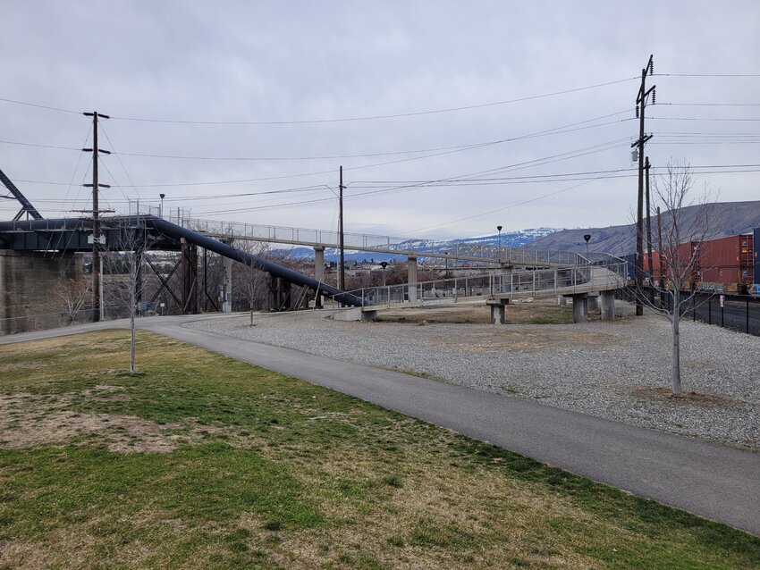 The ramp to the Clark Pipeline Bridge at the south end of the Loop Trail as it exists today.