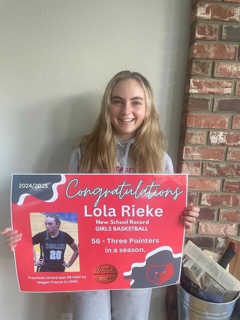 In addition to receiving a poster from CHS, Rieke will have her name placed on the record board in the athletic center.