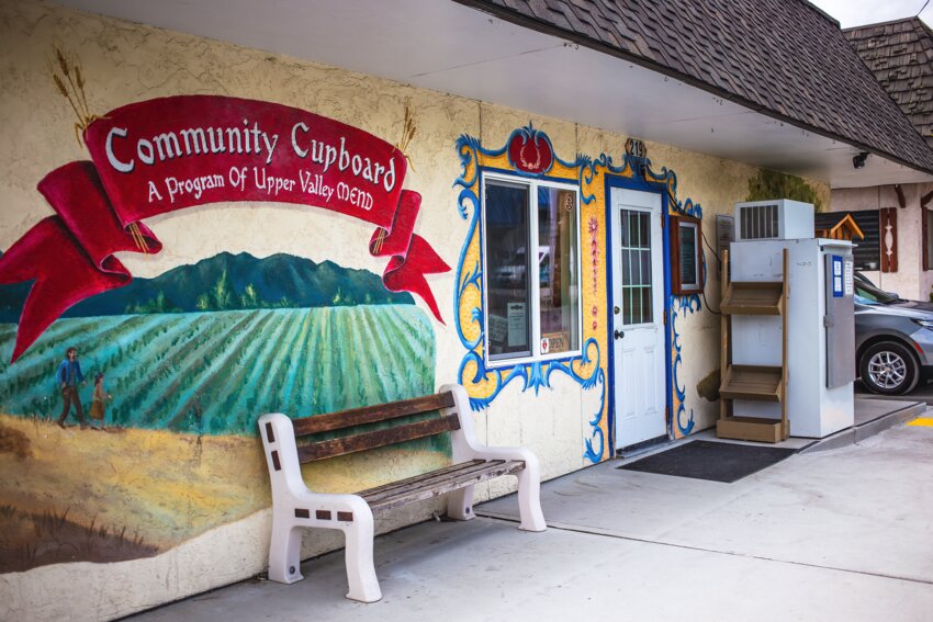 Volunteers collect food during the Methodist Church’s food drive last year.