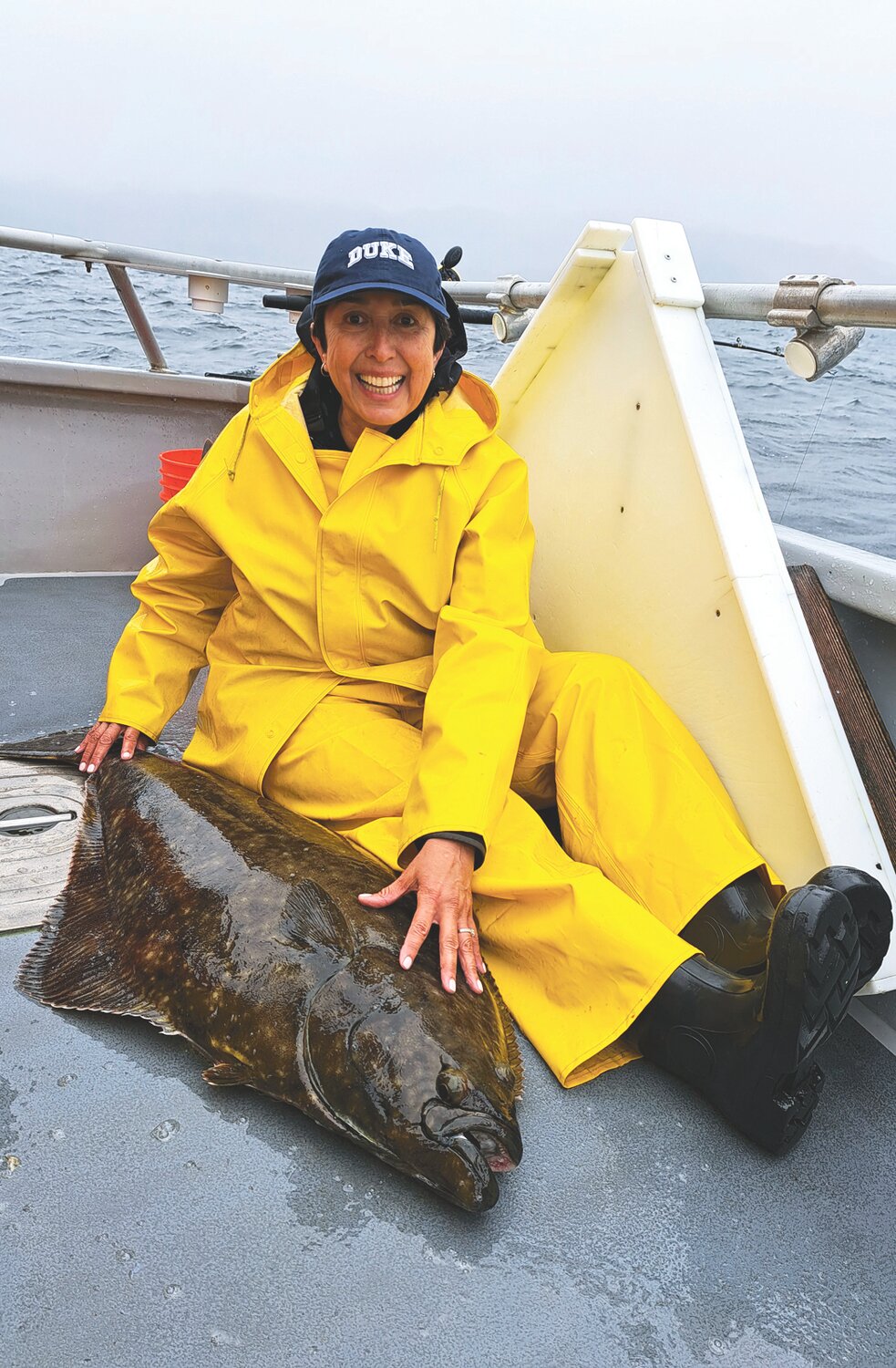 Josie Regula with her big halibut.
Courtesy John Kruse