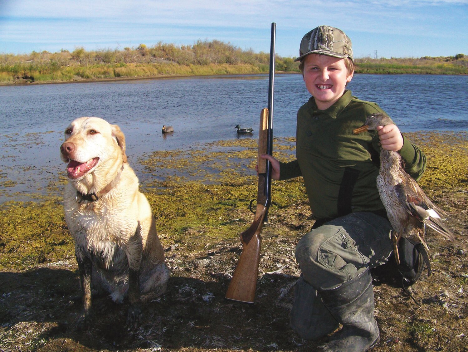 David Kruse on his first duck hunt in the Sand Dunes area of Potholes Reservoir. 
Courtesy John Kruse