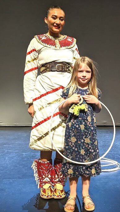 Young audience members like Avery Polzin were enthralled with the hoop dance of world champion Nanabah Kadeniihii, an Indigenous Enterprise dancer.
Photo by Tina Polzin