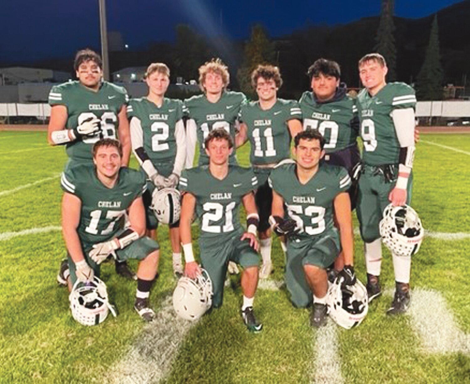 Chelan seniors playing their last season in a Goats uniform include back row from left, Josue Cazarez, Chase Woodley, Isaac Wilson, Lance Gogal, Luiz Arellano, and Ryan Rainville. Front row Landon Johnson, Mikel San Jose Getrueix, and Dominick Solorza.
MIKE MALTAIS/WARD MEDIA