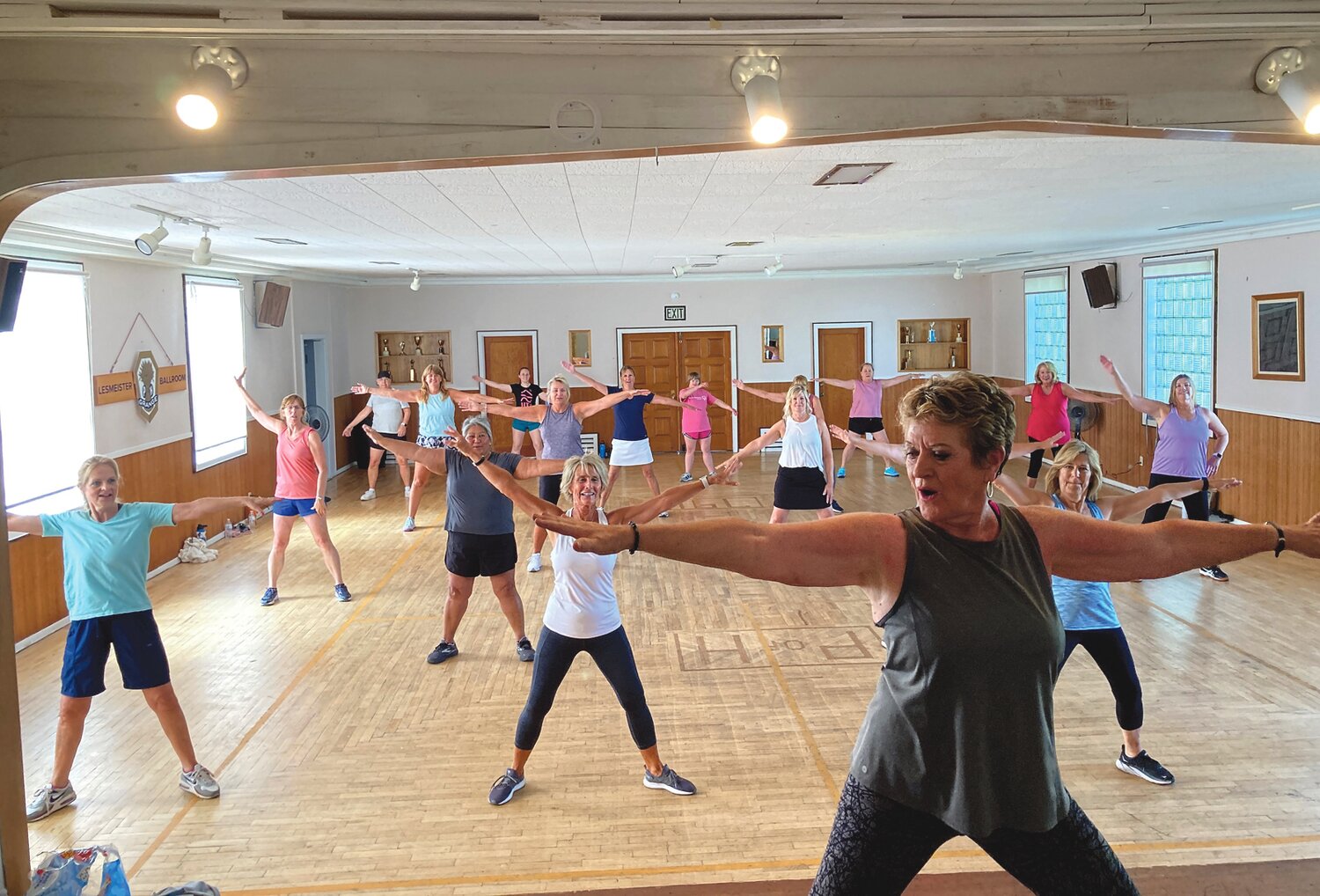 ZUMBA classes take place in the Manson Grange Hall Tuesdays and Thursdays at 8:30 a.m. and are open to the public. 
Photos Courtesy Norm Manly