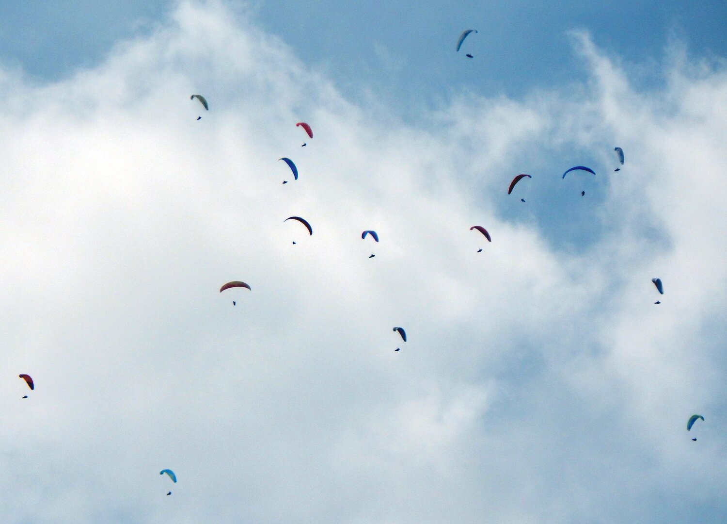 Paragliders on top of Chelan Butte during last Wednesday’s take off window.