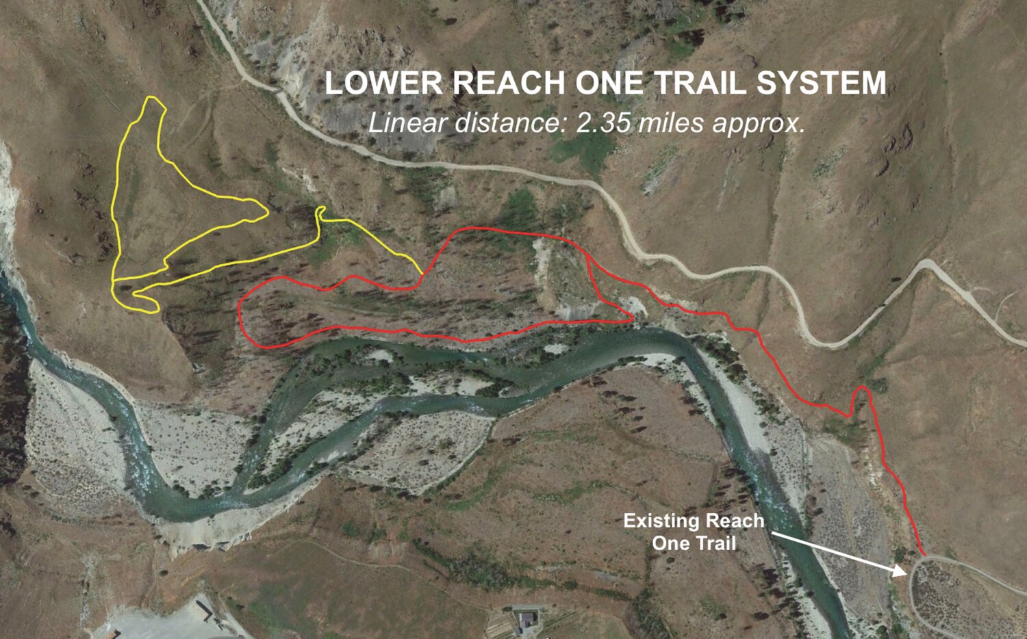 Planned are two loops with options for multiple routes and distances that are expected to be popular with hikers and trail runners. It will be built in two phases, the first starting in 2019. Plans are to build the second loop in 2020. The trail will be a safe distance from the Chelan River to protect users and guard against erosion.
Graphic provided by Chelan County PUD