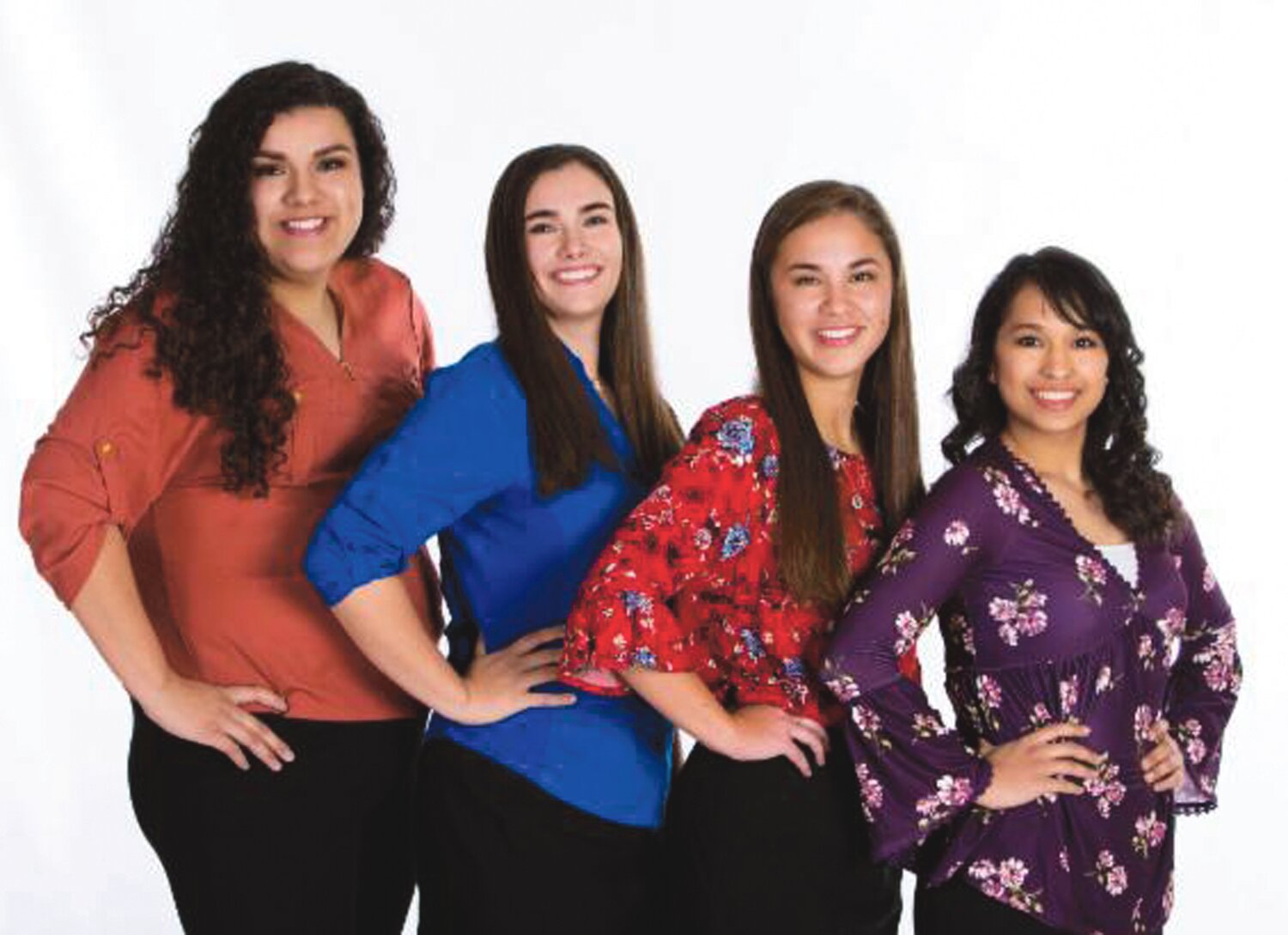 Manson Apple Blossom Selection night is Saturday, January 27, 6:30 p.m., in the Manson High School Gym. A queen and three princesses will be selected from the above candidates. Left to right are: Celina Mendoza, Alyssa La Mar, Addi Torgeson,  and Diocelina Cervantes. Master of Ceremonies will be Jeff Conwell. Cost is $8 for adults and high school students, and $5 elementary students. Theme for this year’s 98th Manson Apple Festival on May 11 and 12, is Apple Blossom Fever.