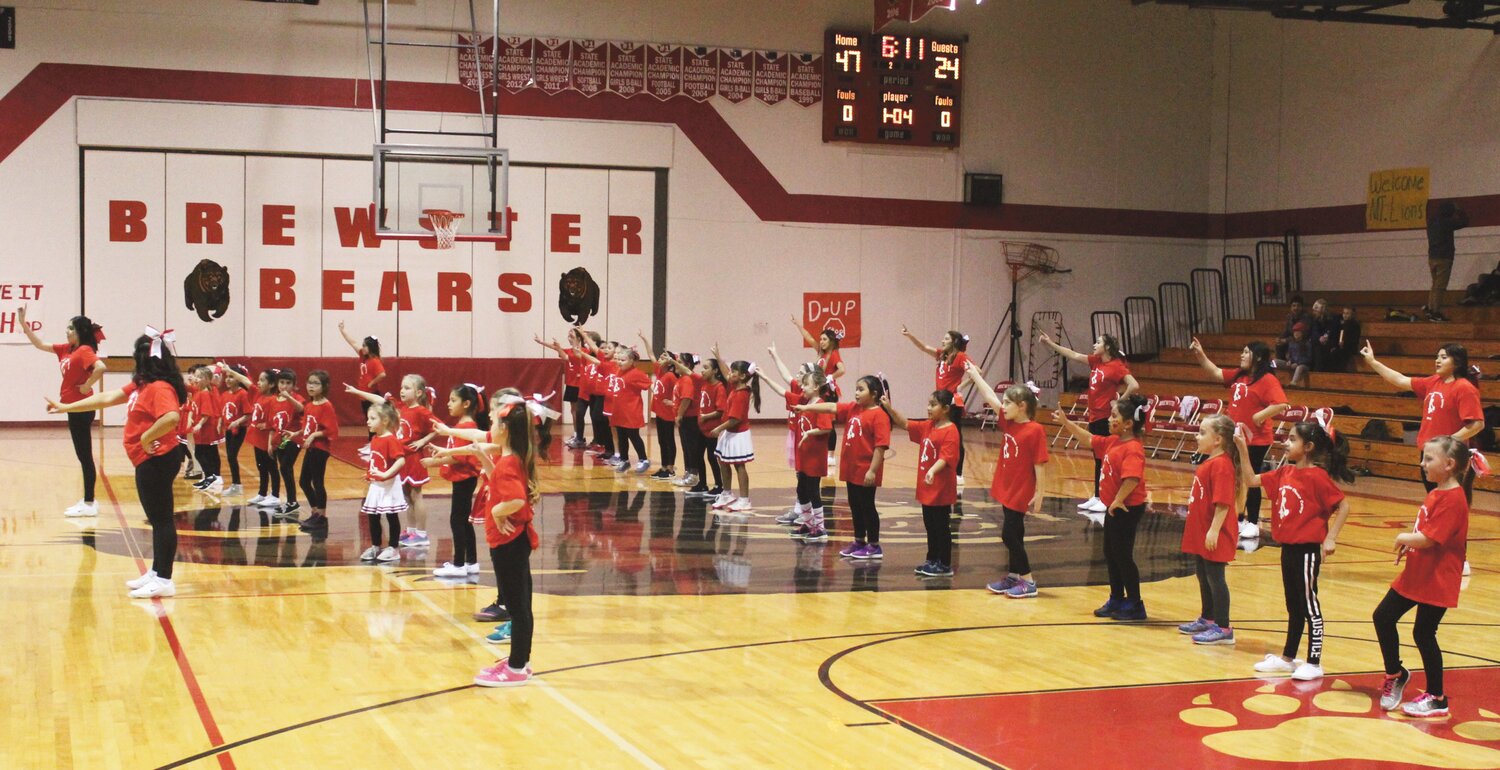 A large contingent of young Brewster cheer girls entertained the crowd at halftime.