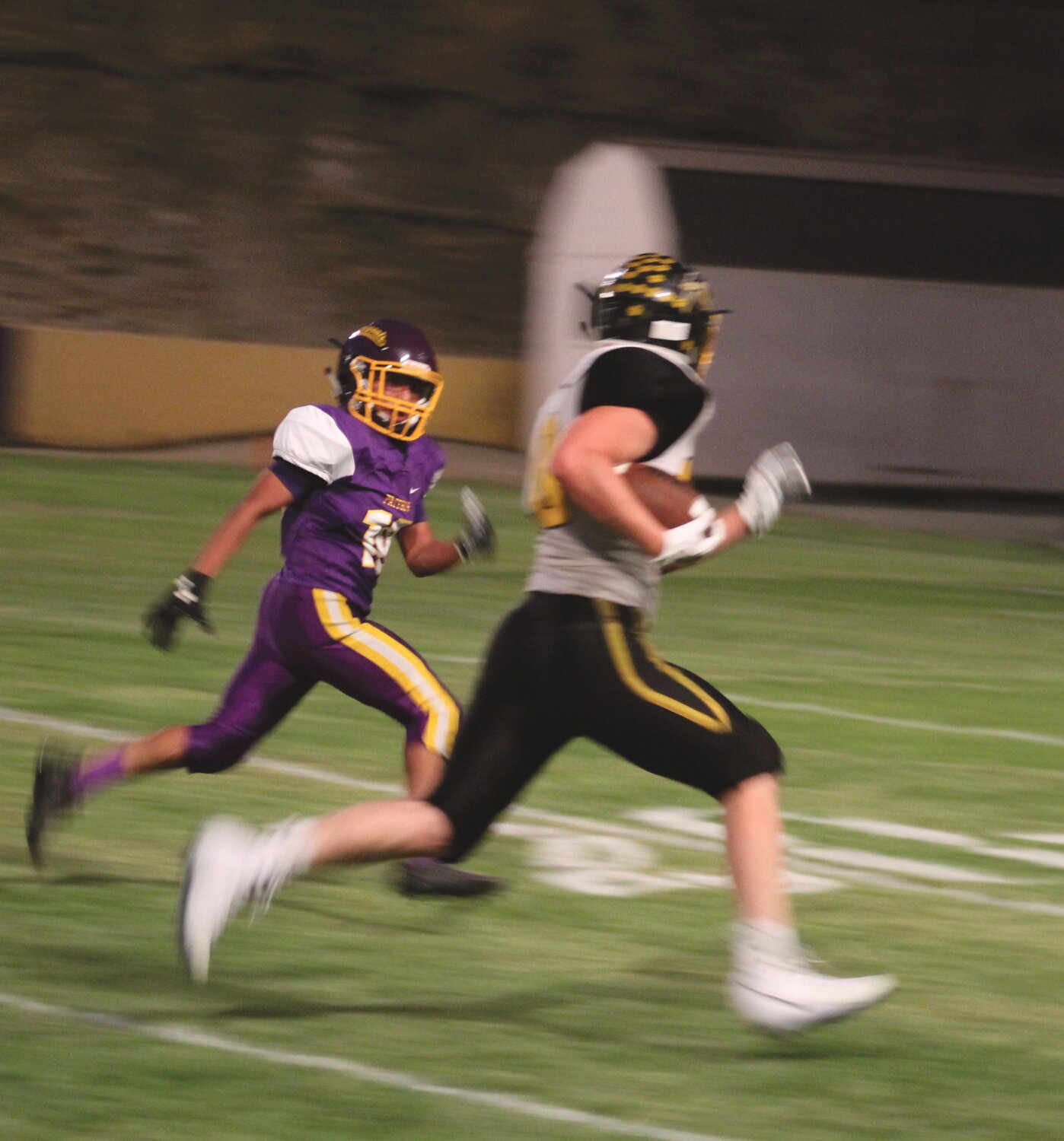Andrew Gonzalez closes in to intercept a Cusick ball carrier.