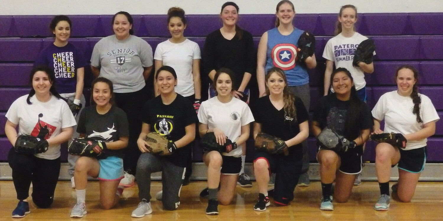 Members of the Pateros High School varsity softball team include, front row, from left: Valeria Mendivil, Alondra Hernandez, Valeria angel, Jahaira Hernandez, Kiera Austin, Ashlyn Gonzalez and Andrea Baird. Pictured in the back row, from left, are: Emily Garcia, Veronica Morales, Vanessa Estrada, Taylor Harrild, Anna Schluneger and Aubrey Miller. Not pictured are Samantha White and Aleeka Smith.