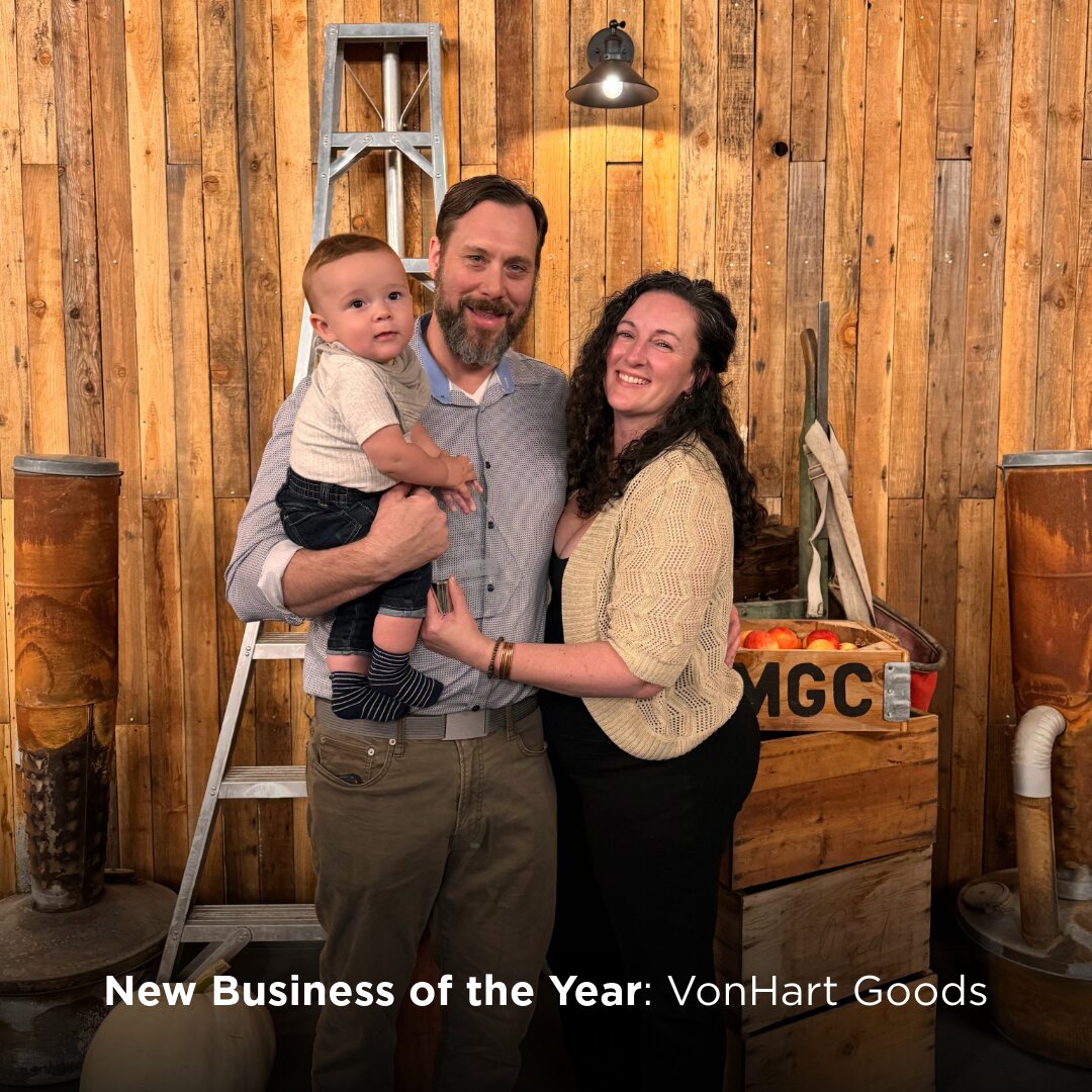 VonHart Goods, a local business that has quickly become known for its product offerings and community engagement, receives the New Business of the Year award at the Lake Chelan Chamber of Commerce's awards dinner on Sept. 27.