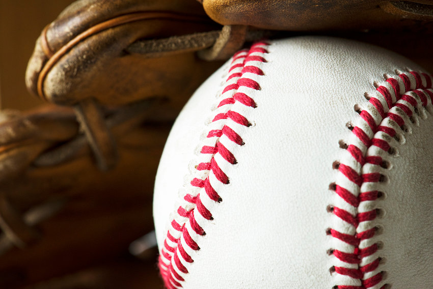 Closeup of baseball ball