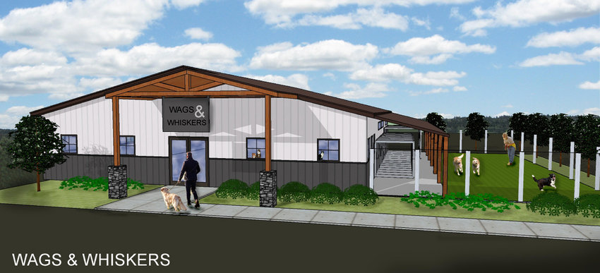 PLANNED SHELTER &mdash; This rendering shows the potential exterior view of a 3,000-square-foot animal shelter being planned for construction on Highway M near Highway F. A nonprofit organization will manage the shelter.	Submitted image.