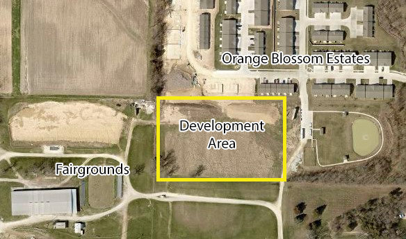 PROPOSED AREA &mdash; This map details where a developer plans to expand Orange Blossom Estates, taking over a 4.5-acre field previously owned by the Warren County Fair Association.
