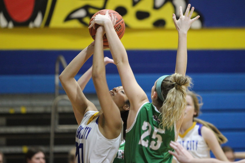 Jasmin Simpson attempts to shoot the ball during a game against Silex last month.