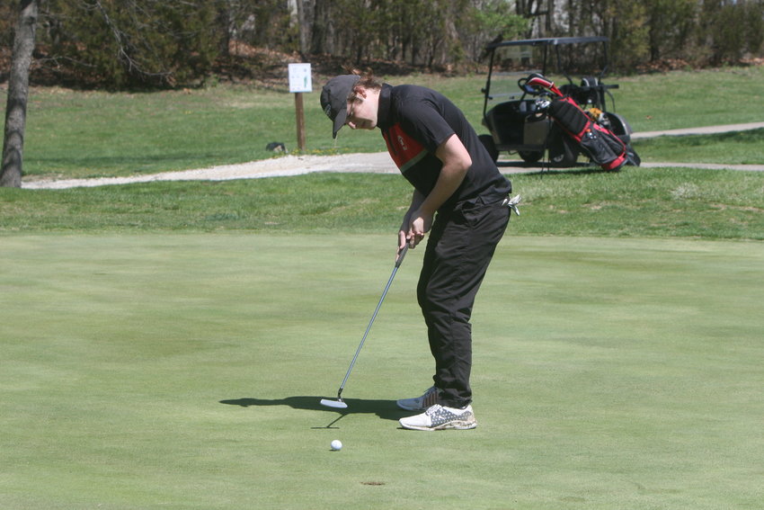 Bryce Goulette putts during last week&rsquo;s Warrenton  Invitational. Goulette finished second among Warrenton golfers and sixth in the compeitiion.