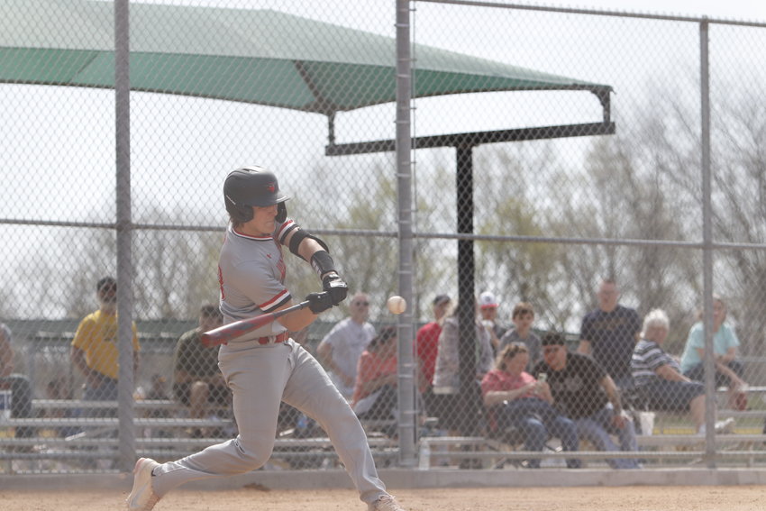 Joe Goldsmith swings at a pitch during a game earlier this season.