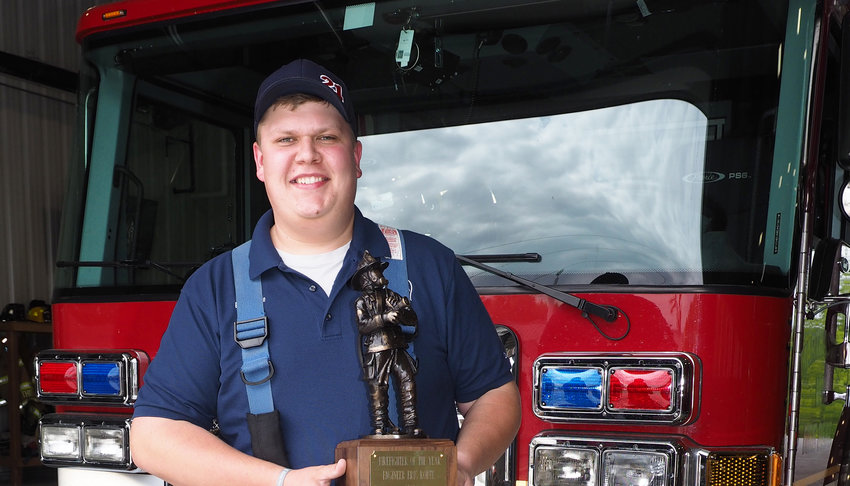 FIREFIGHTER OF THE YEAR &mdash; Engineer and firefighter Eric Korte was awarded as the top firefighter for 2021 for the Marthasville Fire Protection District. Korte was selected by his fellow firefighters to receive the recognition. Korte has been with the fire department for eight years.