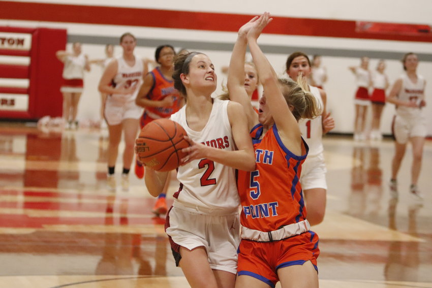 Kendall Taylor (left) prepares to put up a shot against North Point earlier this season. Taylor hit the game-winning shot with less than a minute remaining in Warrenton's win over Orchard Farm.